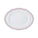 Steelite 62581FP818 Oval Platter, 9" x 6.75" x 0.875", Double Line Maroon Porcelain - 1 Dozen 1 image