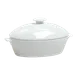 Steelite 6300P136 Oval Bowl Lid, Aura Porcelain, Oven Safe to 465°F (239°C), Design - 24/Case 1 image
