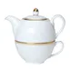 Steelite 82107AND0411 - Tea For One Set, Burnished Gold Bone China Pot Lid, 13‑17 oz - 6/Case 1 image