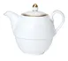 Steelite 82107AND0411BL - Signature Teapot Lid 2.25" x 1.625" Gold Finish Bone China - 6/Case 1 image