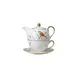 Steelite 82108AND0411 - Tea For One Set, Bone China Coffee Pot with Lid, 13-17 oz Capacity - 6/Case 1 image