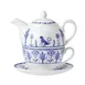 Steelite 82124AND0411 - Tea Set, Sultans Garden Blue, William Edwards China Teapot, 8 oz - 6/Case 1 image