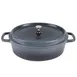 Steelite AP352912 - 8 Qt Oval Roasting Pan, 18.3" x 12" x 7" Aluchef with SS Knob, Gray - 4/Case 1 image