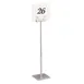 Steelite DW04181MSS Number Stand, 4.0" W x 4.0" D x 18.0" H, Steel Base, Card Holder - 2/Case 1 image