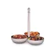 Steelite DW3913 Condiment Caddy Server, 3 Comp 6.5"W x 6.5"D x 6.5"H, 18/10 Stainless - 6/Case 1 image