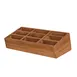 Steelite DWFBWDS91T Angled Condiment Caddy, 9‑Section, Natural Teak Wood, 12.75" x 6.5" x 4" 1 image