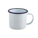 Steelite GW50008 Enamel Mug, 12.5 oz, 4.5" x 3.5" x 3.25", Steel, Blue Rim, Dishwasher Safe - 1 Dozen 1 image