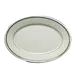 Steelite HL1551 Rolled Edge Oval Platter, 11.75" x 8.0", Green Band China, Dishwasher Safe - 1 Dozen 1 image