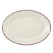 Steelite HL15763931 - Rolled Edge Oval China Platter, 13.375" x 9.25" x 1.5" Maroon RE/NR - 1 Dozen 1 image