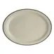 Steelite HL2601743 Oval China Platter, 11.38" x 9" White/Homer/Ivory/Black, Narrow Rim - 1 Dozen 1 image