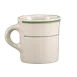 Steelite HL3001 China Mug - 8.75 Oz, 4.375" x 3.375" x 3.375" Green Band, Dishwasher Safe - 36/Case 1 image
