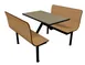 Plymold CBIS042TPD Contour Booth Unit, 42"W x 63"D x 36"H, Bench Seat, Laminate Top, Free Standing, Onyx Finish 1 image