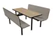 Plymold CBWL059TPD Contour Booth Unit, 59"W x 63"D x 36"H, Plastic Laminate Top, Bench Seating, Wall Style, Set 1 image