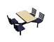 Plymold CEIS004DEEN Cebra Cluster Unit, 44"W x 66.25"D, Island Style, Laminate Top, Onyx Finish, 4 Chairs 1 image