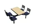 Plymold CEIS004DEQU Cebra Cluster Unit, 44"W x 66.25"D, Island Style, Laminate Top, Onyx Finish, Set of 4 Quest Chairs 1 image