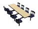 Plymold CEIS008DECO Cebra Cluster Unit, 96W x 66.25D x 36H, 8 Chairheads, Laminate Top, Onyx Finish 1 image