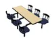 Plymold CEWL006DECO Cebra Cluster Unit, 76"W, Wall Style, Composite Seat, Laminate Top 1 image