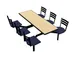 Plymold CEWL006DEQU Cebra Cluster Unit, 76"W x 66.25"D, Wall Style, Laminate Top, Onyx Finish, 6 Quest Chairs Set 1 image