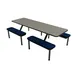 Plymold INBE24096VE Contour Table Unit, 24x96 Laminate Vinyl Edge Top, 4 Backless Benches, Onyx Steel Frame 1 image
