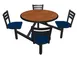 Plymold JURD004DECO Jupiter Cluster Unit, 60"W x 70.75"D, Round Island Style, Laminate Top, Country Swivel Chairs, Onyx Finish 1 image