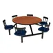 Plymold JURD004DEQU Jupiter Cluster Unit, 60"W x 72.5"D, Round Island Style, Laminate Top, Onyx Finish, Set of 4 Quest Swivel Chairs 1 image