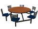 Plymold JURD006DECO Jupiter Cluster Unit, 92.5"W x 92.5"D, 6 Country Swivel Chairs, Laminate Table Top, Onyx Finish 1 image