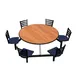 Plymold JURD006DEEN Jupiter Cluster Unit, 92.5W x 92.5D, 6 Encore Chairs, Laminate Top, Onyx Finish 1 image