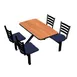 Plymold JURE004DEEN Jupiter Cluster Unit, 44"W x 53"D, Rectangular Island Style, Laminate Top, Onyx Finish, 4 Swivel Chairs Set 1 image