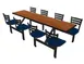 Plymold JURE008DECO Jupiter Cluster Unit, 96W x 53D, 8 Country Swivel Chairs, Laminate Top, Onyx Finish 1 image