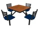 Plymold JUSQ004DECO Jupiter Cluster Unit, 60W x 70.75D, Onyx Finish, Laminate Top, 4 Country Chairheads, Free Standing 1 image