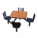 Plymold JUSQ004DEEN Jupiter Cluster Unit, 60"W x 70-3/4"D, Onyx Finish, Laminate Top, Quest Chairheads, Sold per Set 1 image