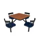Plymold JUSQ004DEQU Jupiter Cluster Unit, 60W x 72.5D, 4 Quest Chairs, Laminate Top, Onyx Finish 1 image