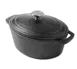 American Metalcraft CIPO3 3-Quart Oval Cast Iron Dish With Handles & Lid, 10.6"L x 8.1"W x 4.5"H 1 image