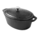 American Metalcraft CIPO4 Cast Iron Oval Casserole Dish, 4 Qt, 11.6"L x 8.25"W x 4.5"H, Lid, Hand Wash 1 image