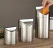 American Metalcraft TIM1 Trash Receptacle, Swing-Style Bin, 4-3/4" Dia x 6-5/8" H, Brushed Steel 2 image