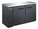 SABA SBB-27-58B Back Bar Cooler, 58-7/8" W x 27-32" D, 2½‑bbl (88 12‑oz), Black SS top 2 swing doors 1 image