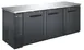 SABA SBB-27-90B Back Bar Cooler - 90-3/8" W, Black 3 Doors, Holds 4 Half Barrels, 115V, 4-in Casters 1 image