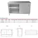 Prepline PC-2460 Cabinet Base with Sliding Doors Work Table with Mid-Shelf, 60"W X 24"D 6 image