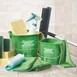 Winco BTM-16G Bar/Kitchen Towel Set, 16" x 16" Square Green Microfiber Cleaning Cloth - 6/Pack 3 image