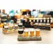 Cal-Mil 3058 Tasting Crate Tray, 10-1/4" W x 3-1/4" D x 2-3/4" H, Black Wood, 4 x 2-1/4" Tasters 2 image