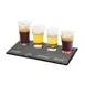 Cal-Mil 3500-65M Taster Tray, 11.75" W x 5" D x .75" H, Slate, 4 2-1/4" Glass Cutouts for Beer or Wine 1 image