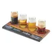 Cal-Mil 3570-47M Beer Flight Tray, 12" W x 6" D x 0.25" H, Plastic, Hickory Wood Finish, 4 Cutouts 1 image