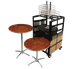 Forbes Industries RECPKG-HO-30RD-CCT 200 Series Cafe Package, 10 x 30" Round Tables, Plywood Tops, Bistro & Dining Height Columns, Cart Included 1 image