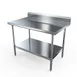 NBR Equipment TS4-3030R5 30" Open Base Work Table with Undershelf - 5" Backsplash 1 image