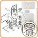 Sunkist S-33 Apple Corer Plunger with 6 & 8 Blade Wedge, Stainless Steel, Commercial Fruit & Vegetable Cutter Part 1 image