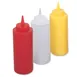 Browne USA 2403 Squeeze Bottle, 24 oz Clear Polyethylene, No‑Drip Tip, Clear/White Cap - Dozen 1 image