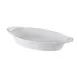 Browne USA 564015W Oval Stoneware Lasagna Baker, 16 oz, 11" x 5-4/5" x 1-4/5" White Ceramic Dish 1 image