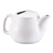 Browne USA 564023W - 16 oz White Ceramic Teapot incl. Strainer, 6-2/5" x 4", No Lid 1 image