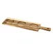 Browne USA 571643 Flight Serving Paddle – 19" x 5-7/10" Wood with Handle, Reversible, 3 Wells, 1 image