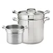 Browne USA 5724090 Pasta Cooker Set, 20‑Qt 11‑3/4" Pot w/ Basket, Stainless, Induction Ready - Set 1 image
